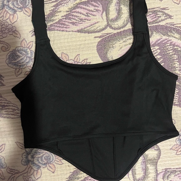 SHEIN Black Asymmetrical Buckle Bustier Cami - GOTH CLUB - Large - Picture 2 of 6